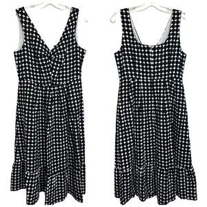 Banana Republic Marimekko Linen Blend Polka Dot Fit & Flare Flounce Midi Dress
